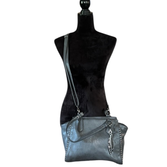 Jessica Simpson Dark Grey Metal Studded Handbag - Picture 1 of 11